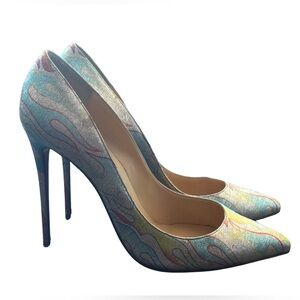 Christian Louboutin Pigalle Follies 100 Lurex Flame Heel Pump 42 eur 12 us